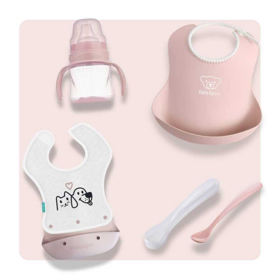 BabyBjörn & Mamajoo 4'lü Beslenme Seti - Powder Pink - Mamajoo