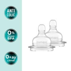 Mamajoo Anti-Kolik Biberon Emzikleri 6Ay+, Orta Akışlı, 2li Paket - 2