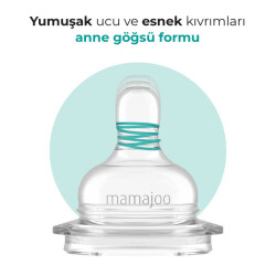 Mamajoo Anti-Kolik Biberon Emzikleri 6Ay+, Orta Akışlı, 2li Paket - 4