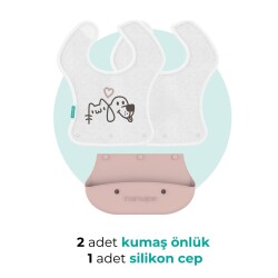 Mamajoo 2-in-1 Foldable Bib / Powder Pink - 7