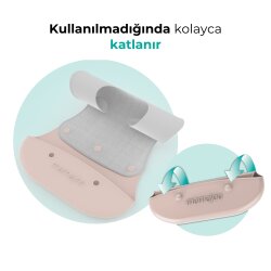 Silicone & Cotton Foldable Feeding Bib Powder Pink | 2-In-1 - 5