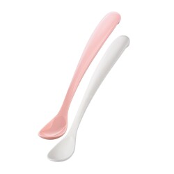 Mamajoo Ergonomik Beslenme Mama Kaşığı & Saklama Kutusu, Powder Pink, 6ay+, İkili Set - Mamajoo