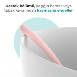 Mamajoo Ergonomik Beslenme Mama Kaşığı & Saklama Kutusu, Powder Pink, 6ay+, İkili Set - 5