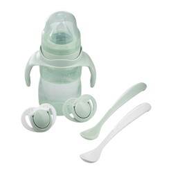 Mamajoo - Mamajoo 270ml Kulplu Eğitici Bardak Seti / Powder Green