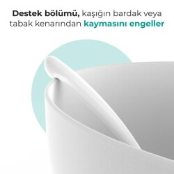 Mamajoo Ergonomik Beslenme Mama Kaşığı & Saklama Kutusu, Mavi & Beyaz, 6ay+, İkili Set - 5
