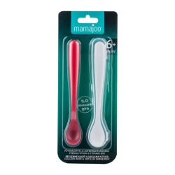Mamajoo Ergonomik Beslenme Mama Kaşığı & Saklama Kutusu, Pembe & Beyaz, 6ay+, İkili Set - 7