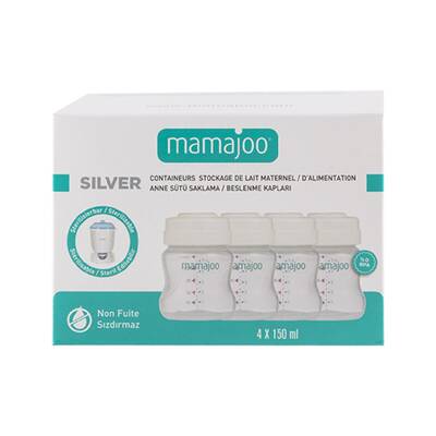 Mamajoo 4'lü Anne Sütü Saklama Kabı & Biberon Emziği Seti / No.1 0 Ay+