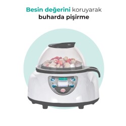 Mamajoo 5 İşlevli Buhar Sterilizatörü, Kurutucu, Mama ve Süt Isıtıcı, Buharda Pişirme, LCD ekran - 5