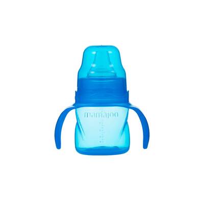 Mamajoo Auslaufsichere Trink-Lernbecher Blau 160ml mit Griff & Anti-Kolik Weicher Schnabel