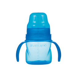 Mamajoo Auslaufsichere Trink-Lernbecher Blau 160ml mit Griff & Anti-Kolik Weicher Schnabel 
