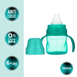 Mamajoo Auslaufsichere Trink-Lernbecher Grün 160ml mit Griff & Anti-Kolik Weicher Schnabel - 2