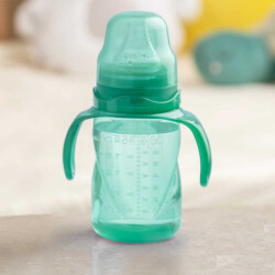 Mamajoo Auslaufsichere Trink-Lernbecher Grün 160ml mit Griff & Anti-Kolik Weicher Schnabel - 7