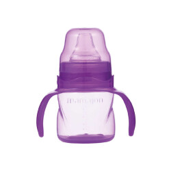 Mamajoo Auslaufsichere Trink-Lernbecher Lila 160ml mit Griff & Anti-Kolik Weicher Schnabel 