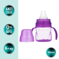 Mamajoo Auslaufsichere Trink-Lernbecher Lila 160ml mit Griff & Anti-Kolik Weicher Schnabel - 2