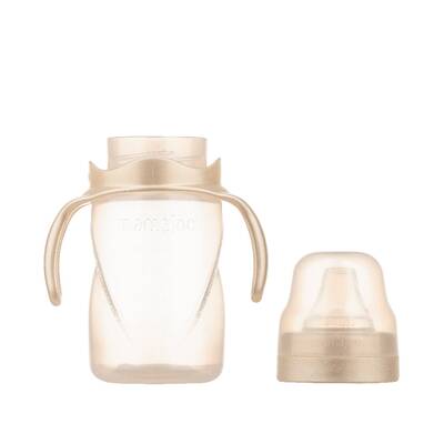 Mamajoo Silber Babyflasche 150 ml & Auslaufsichere Trink-Lernbecher Pearl 270ml mit Griff & Anti-Kolik Weicher Schnabel