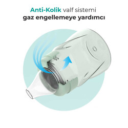 Mamajoo Auslaufsichere Trink-Lernbecher Pudergrün 160ml mit Griff & Anti-Kolik Weicher Schnabel - 3