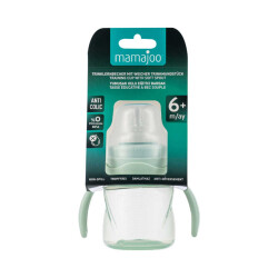 Mamajoo Auslaufsichere Trink-Lernbecher Pudergrün 160ml mit Griff & Anti-Kolik Weicher Schnabel - 8