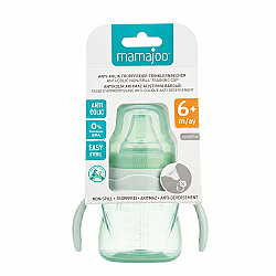 Mamajoo Auslaufsichere Trink-Lernbecher Pudergrün 160ml mit Griff & Anti-Kolik Weicher Schnabel - 8