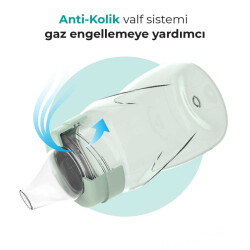 Mamajoo Auslaufsichere Trink-Lernbecher Pudergrün 270ml mit Griff & Anti-Kolik Weicher Schnabel - 3