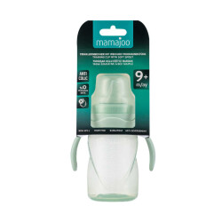 Mamajoo Auslaufsichere Trink-Lernbecher Pudergrün 270ml mit Griff & Anti-Kolik Weicher Schnabel - 8