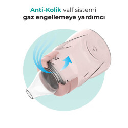 Mamajoo Auslaufsichere Trink-Lernbecher Puderrosa 160ml mit Griff & Anti-Kolik Weicher Schnabel - 3