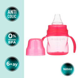 Mamajoo Auslaufsichere Trink-Lernbecher Rosa 160ml mit Griff & Anti-Kolik Weicher Schnabel - 2