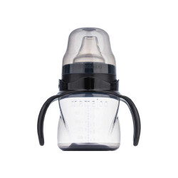 Mamajoo Auslaufsichere Trink-Lernbecher Schwarz 160ml mit Griff & Anti-Kolik Weicher Schnabel - 1
