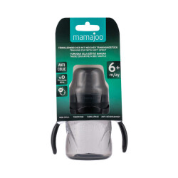 Mamajoo Auslaufsichere Trink-Lernbecher Schwarz 160ml mit Griff & Anti-Kolik Weicher Schnabel - 8