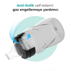 Mamajoo Auslaufsichere Trink-Lernbecher Schwarz 270ml mit Griff & Anti-Kolik Weicher Schnabel - 3