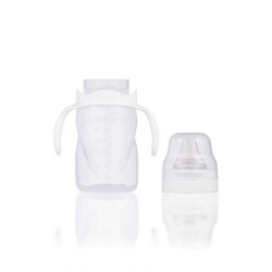 Mamajoo Auslaufsichere Trink-Lernbecher Transparent 270ml mit Griff & Anti-Kolik Weicher Schnabel - 3