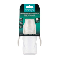 Mamajoo Auslaufsichere Trink-Lernbecher Transparent 270ml mit Griff & Anti-Kolik Weicher Schnabel - 6