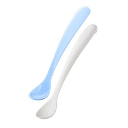 Mamajoo Ergonomik Beslenme Mama Kaşığı & Saklama Kutusu, Powder Blue, 6ay+, İkili Set - Mamajoo