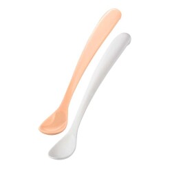 Mamajoo Ergonomik Beslenme Mama Kaşığı & Saklama Kutusu, Powder Blush, 6ay+, İkili Set - Mamajoo