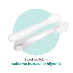 Mamajoo Ergonomik Beslenme Mama Kaşığı & Saklama Kutusu, Powder Blush, 6ay+, İkili Set - 4