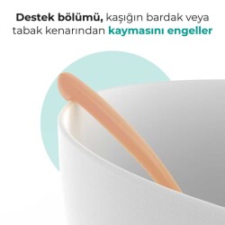 Mamajoo Ergonomik Beslenme Mama Kaşığı & Saklama Kutusu, Powder Blush, 6ay+, İkili Set - 5