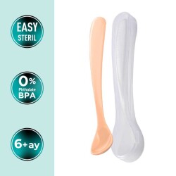 Mamajoo Ergonomik Beslenme Mama Kaşığı & Saklama Kutusu, Powder Blush, 6ay+, İkili Set - 2