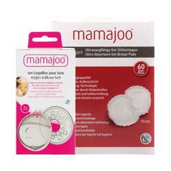 Mamajoo Breast Shell Set & Ultra Absorbent Breast Pads 13 cm / 60 pieces - Thumbnail