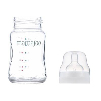 Mamajoo Breastmilk / Baby Food Storage Containers Set & Glass Feeding Bottle 180ml