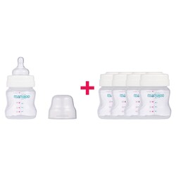 Mamajoo Breastmilk / Baby Food Storage Containers Set & Silver Feeding Bottle 150ml - Thumbnail