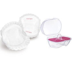 Mamajoo Brustwarzenschoner Set mit sterilizations- und Aufbewahrungsbox & 30x Ultraschaugfähige Einweg-Stilleinlage 13cm - Thumbnail