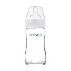 Mamajoo Cam Anti-Kolik Biberon 240 ml, 6 Ay+, Orta Akışlı - Mamajoo