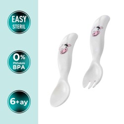 Mamajoo Design Spoon & Fork Set Cow - 2