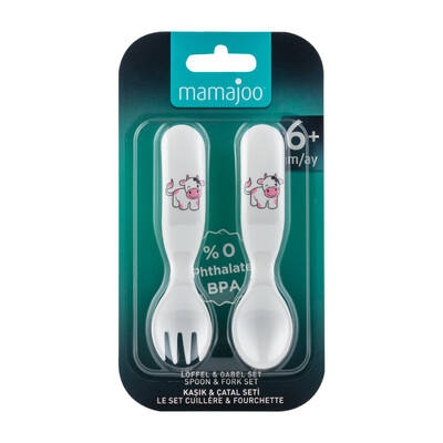 Mamajoo Design Spoon & Fork Set Cow
