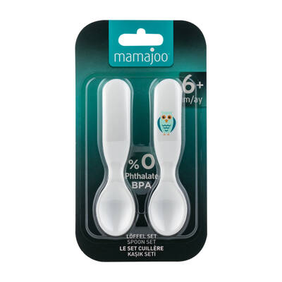Mamajoo Design Spoons Set White & Owl
