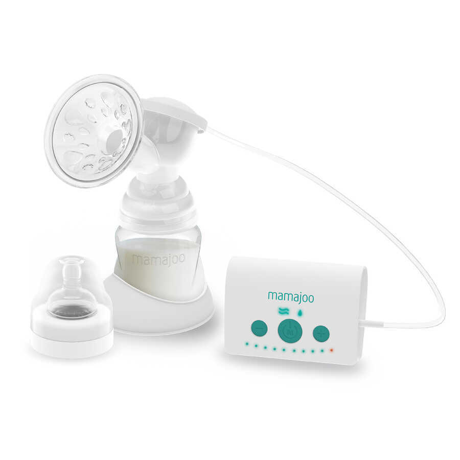 Mamajoo Elektronik Tekli Göğüs Pompası 160 ml | 15 Kademe Ayarı, USB'li, Hafif, Biberon ve Saklama Kabı Uyumlu - Mamajoo