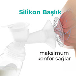 Mamajoo Elektronik Tekli Göğüs Pompası 160 ml | 15 Kademe Ayarı, USB'li, Hafif, Biberon ve Saklama Kabı Uyumlu - 7