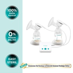 Mamajoo Elektronik Çiftli Göğüs Pompası 250 ml | 20 Kademe Ayarı, USBli, Hafif, Biberon ve Saklama Kabı Uyumlu - 2