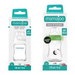 Mamajoo Glasfläschchen 180 ml & Nacht&Tag Babyflasche 270 ml - Thumbnail