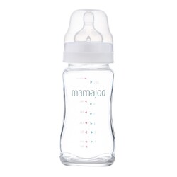 Mamajoo Glas Babyflasche 240 ml & Glasflaschensauger & Aufbewahrungsbox / 0+ Monate, Klein, 2er-Pack - Thumbnail