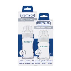 Mamajoo Glass Feeding Bottle 180 ml & 240 ml Twin Pack - Thumbnail